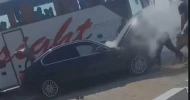 السيطرة على حريق محدود بسيارة الإعلامى أحمد شوبير - الوان اف ام