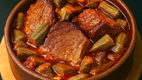 طاجن بامية باللحمة - الوان اف ام